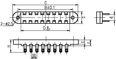 JB8 series Connectors Product Outline Dimensions