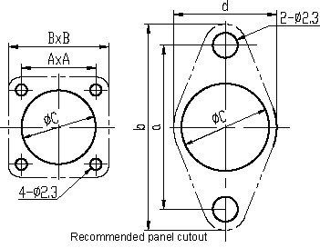 Y8B,Y8C series Connectors Product Outline Dimensions