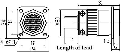 Y36 series Connectors Product Outline Dimensions