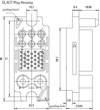 DL40Z/T series Connectors Product Outline Dimensions