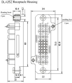 DL25Z/T DLA25Z/T series Connectors Product Outline Dimensions