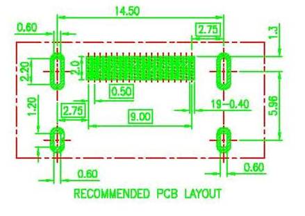 HDMI 19pin female SMT series Connectors panel cutouts