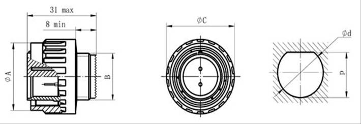 MIL-DTL-38999 Series III circular fire-proof electrical connectors class K and S series Connectors Product Outline Dimensions