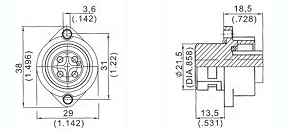 C16 series Connectors Product Outline Dimensions