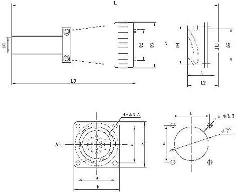 Q30 series Connectors Product Outline Dimensions