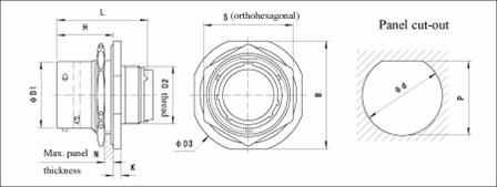 MIL-C-26482II  series Connectors Product Outline Dimensions