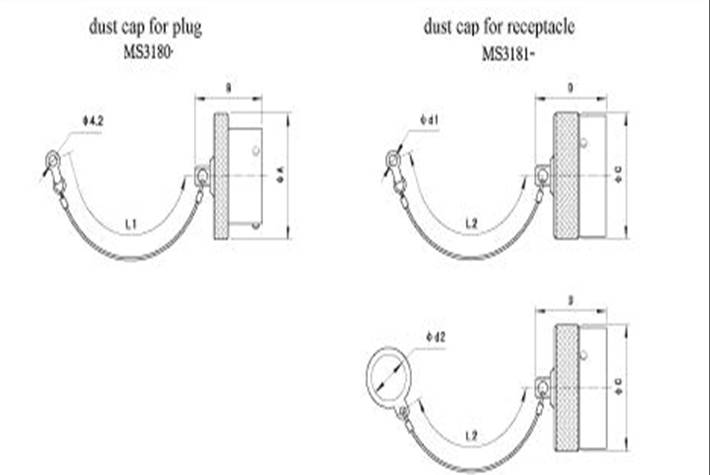 MIL-C-26482II  series Connectors Product Outline Dimensions