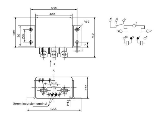 1JB75-1  Magnetism Keep and hermetical relay  series Relays Product Outline Dimensions