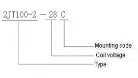 2JT100-2  High power and hermetical relays series Relays how to order