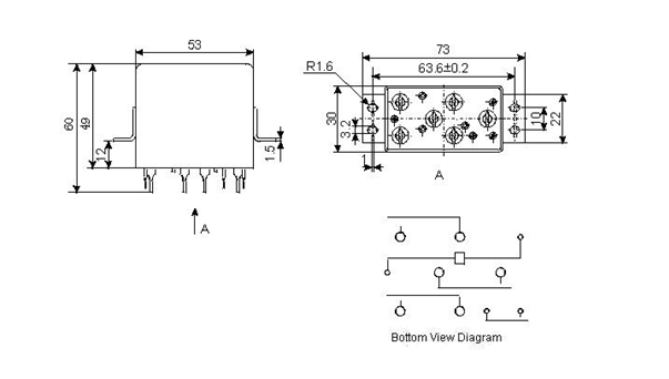 3JGM-2K High power and hermetical relays series Relays Product Outline Dimensions