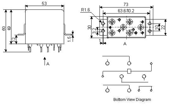 3JGM-7K High power and hermetical relays series  Relays Product Outline Dimensions