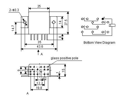 4JT5-1 Magnetism Keep and hermetical relay series Relays Product Outline Dimensions