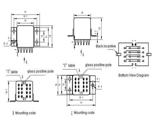 4JB10-1 Magnetism Keep and hermetical relay series Relays Product Outline Dimensions