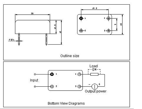 1JG2-1-2A  Magnetism Keep and hermetical relay series Relays Product Outline Dimensions