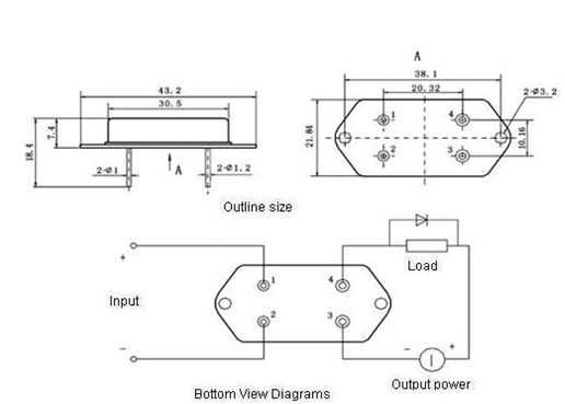 1JG5-1A-5A  Magnetism Keep and hermetical relay series Relays Product Outline Dimensions