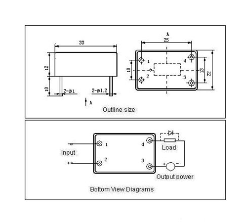 1JG7-3-7A  Magnetism Keep and hermetical relay series Relays Product Outline Dimensions