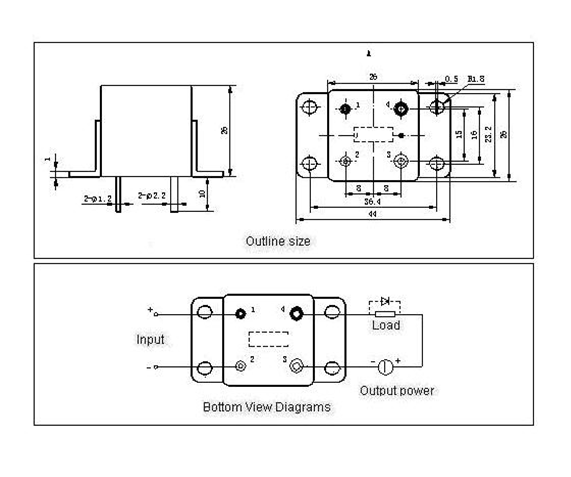 1JG10-1-10A Magnetism Keep and hermetical relay series Relays Product Outline Dimensions