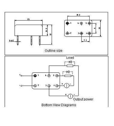 2JG2-1-2A Magnetism Keep and hermetical relay series Relays Product Outline Dimensions