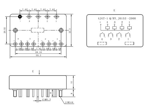 4JG7-1-7A Magnetism Keep and hermetical relay series Relays Product Outline Dimensions