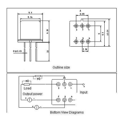 2JG0.5-1-0.5A Magnetism Keep and hermetical relay series Relays Product Outline Dimensions
