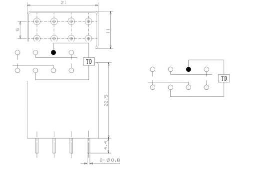 2JSX5-X  Time-lapse and hermetical relay series Relays Product Outline Dimensions