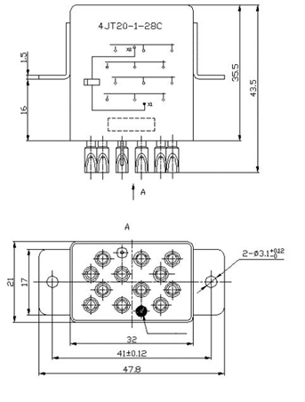 4JT20-1 Ultraminiature and hermetically sealed relays  series Relays Product Outline Dimensions