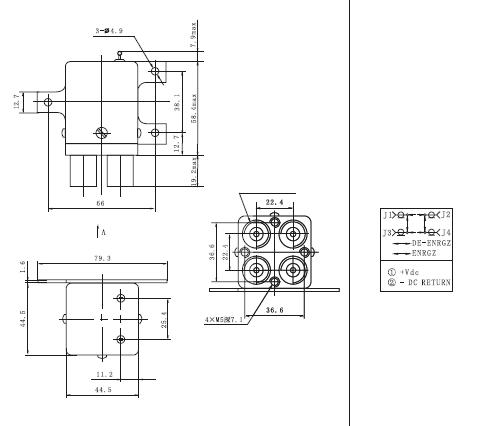JPT193F RF Coaxial Relay  series Relays Product Outline Dimensions