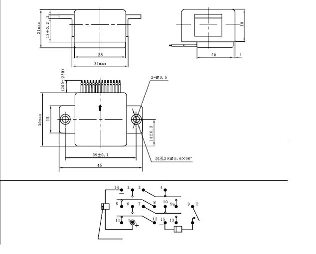 GK-8A hermetical and overload switch  series Relays Product Outline Dimensions