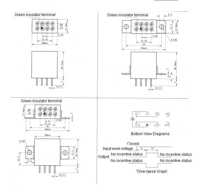 JSB-184MA miniature and hermetical time lag relay  series Relays Product Outline Dimensions