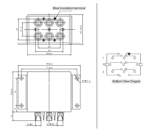 JMX-211M Subminiature and Hermetical Magnetism Keep relay  series Relays Product Outline Dimensions