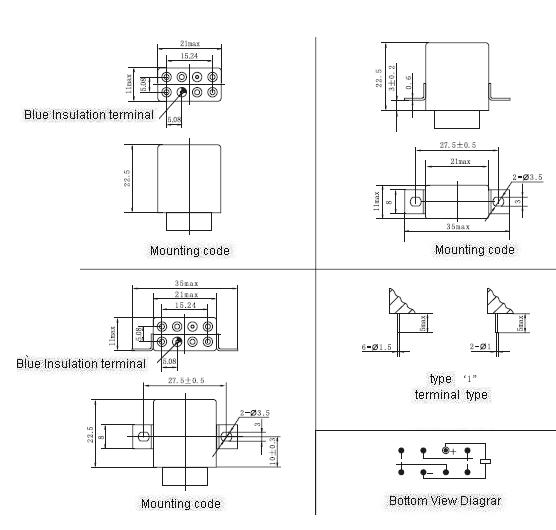 JQC-189M Subminiature and Hermetical Power Relay  series Relays Product Outline Dimensions