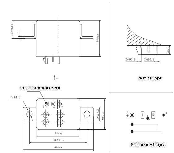 JQXH-167M Intermittent Relay  series Relays Product Outline Dimensions
