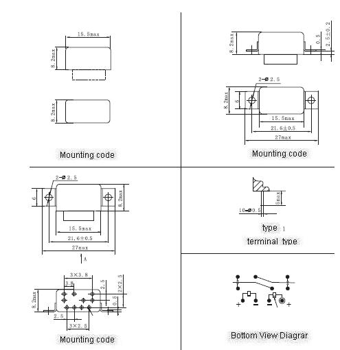 KJMC-099MMiniature and Hermetical Electromagnetism Power Relay with Reliable Index  series Relays Product Outline Dimensions