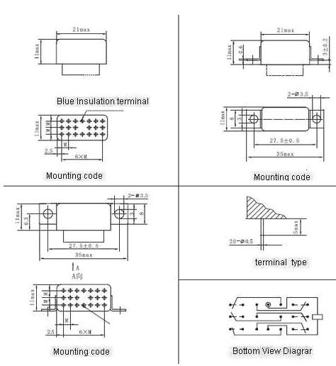 KJRC-105M  Subminiature and Hermetical Electromagnetism Power Relay with Reliable Index  series Relays Product Outline Dimensions