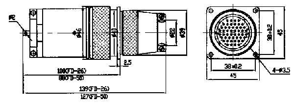 FD、FDA Circular Separating Electrical Connector series Connectors Product Outline Dimensions