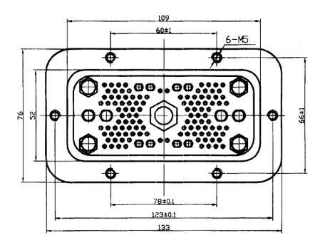 JF2-126 Rectangular Brush off Electrical Connector series Connectors Product Outline Dimensions