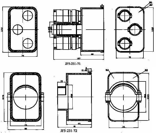 JF5 Brush off Electrical Connector series Connectors Product Outline Dimensions