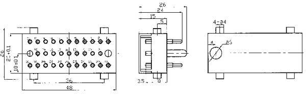 JF6 Separation Electrical Connector series Connectors Product Outline Dimensions
