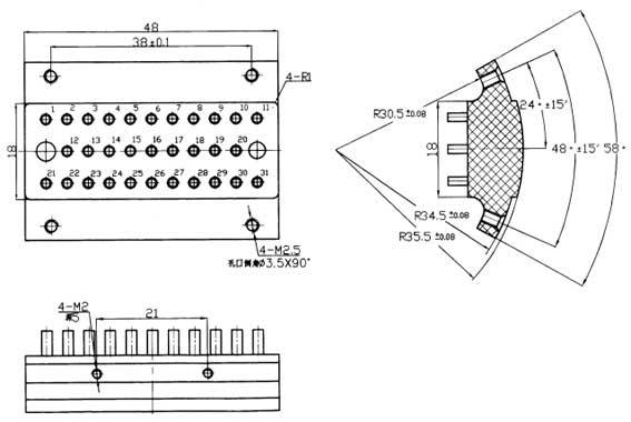 JF6 Separation Electrical Connector series Connectors Product Outline Dimensions