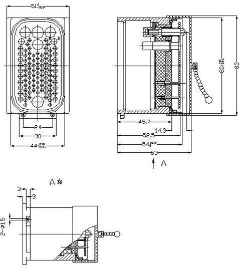 JF8 Rectangular Separation Electrical Connector series Connectors Product Outline Dimensions