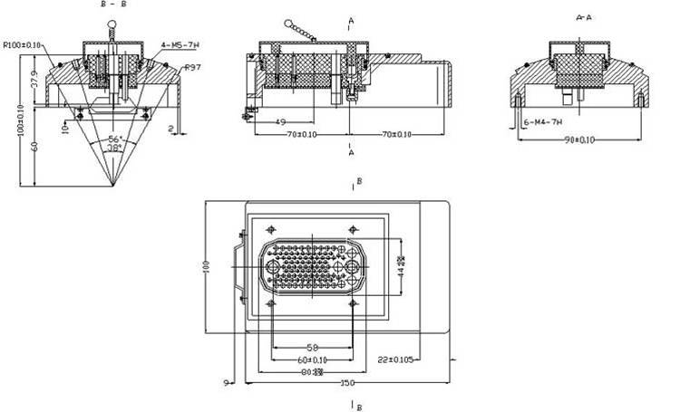 JF8 Rectangular Separation Electrical Connector series Connectors Product Outline Dimensions