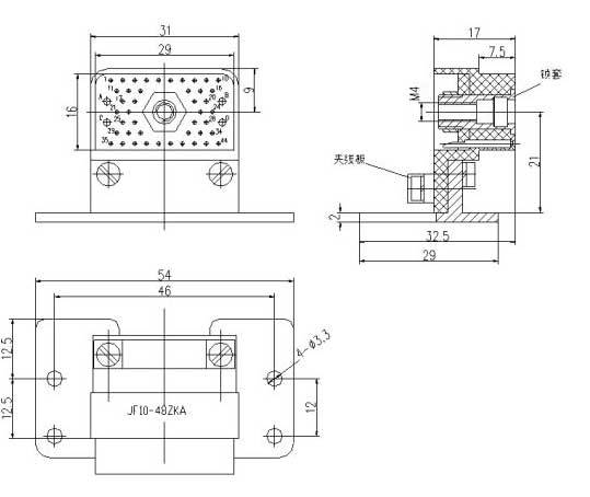 JF10-48 Rectangular Separation Electrical Connector series Connectors Product Outline Dimensions