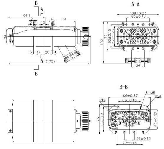 JF11-77 Brush off Electrical Connector series Connectors Product Outline Dimensions