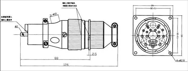 YF1 Circular Separation Electrical Connector series Connectors Product Outline Dimensions