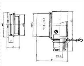 YF4 Circular Separation Electrical Connector series Connectors Product Outline Dimensions