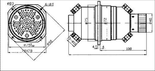 YF5 High Vacuum Separation Electrical Connector series Connectors Product Outline Dimensions