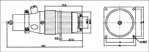 YF2 Circular Separation Electrical Connector series Connectors Product Outline Dimensions