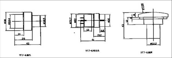 YF7 Cut Separation Electrical Connector series Connectors Product Outline Dimensions