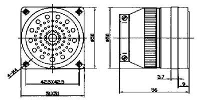 YF10 Cut Separation Electrical Connector series Connectors Product Outline Dimensions