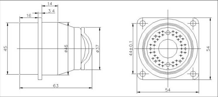 YF15 Circular Separation Electrical Connector series Connectors Contact Arrangements